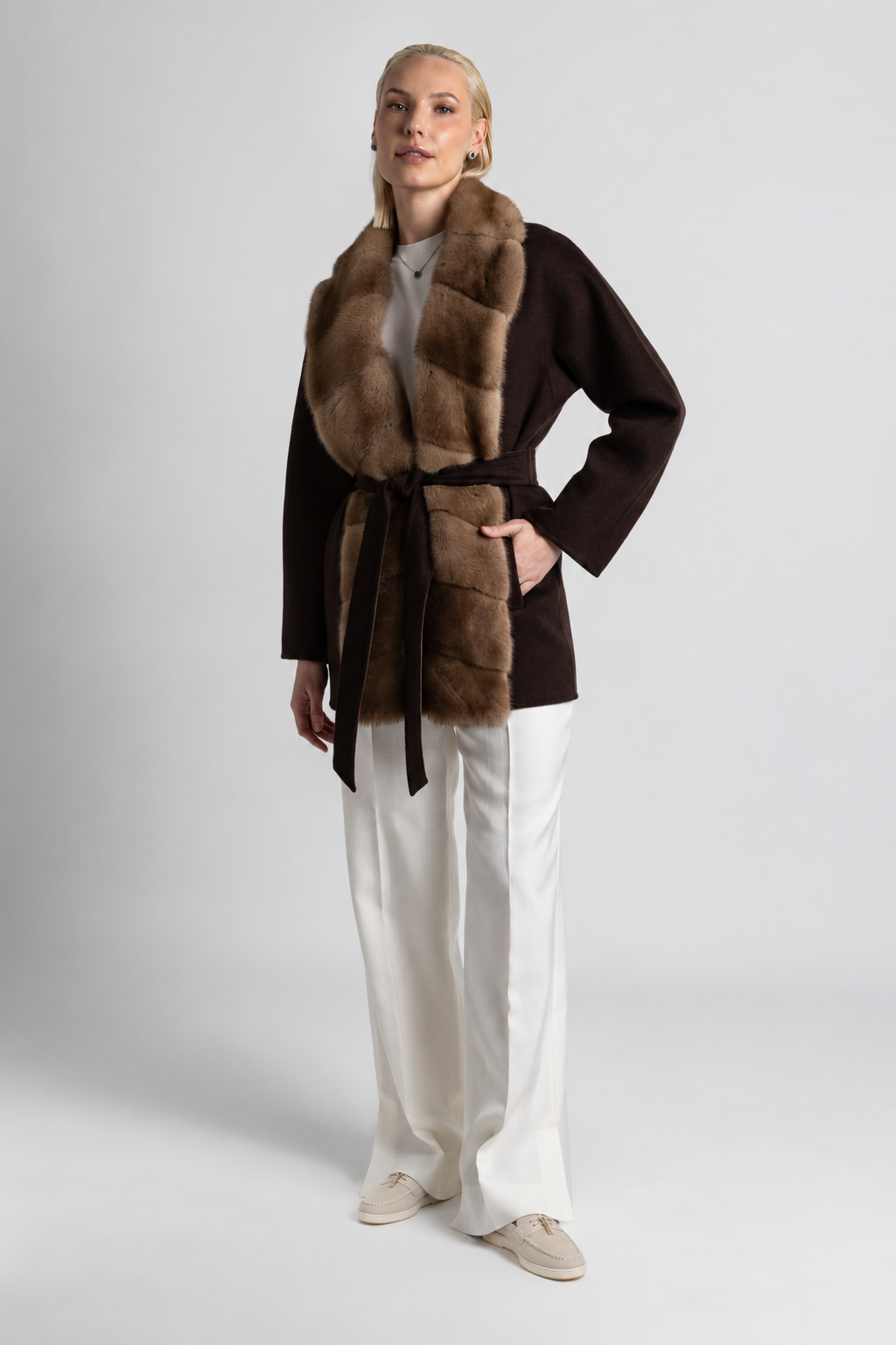 CHAQUETA DE CASHMERE Y VISÓN