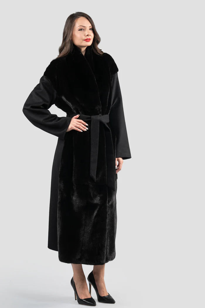 PARROT PIANA CASHMERE COAT WITH MINK COLLAR