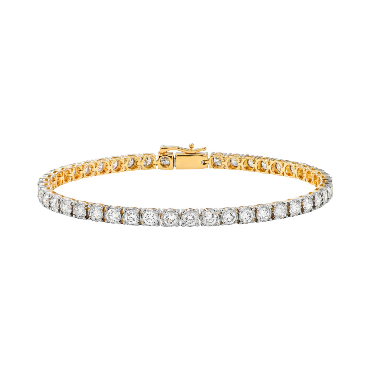 Pulsera Rivière de oro amarillo con diamantes naturales de 3.11 quilates