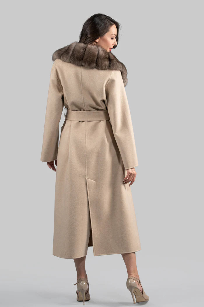 ABRIGO CASHMERE/LORO PIANA CUELLO MARTAS CIBELINAS