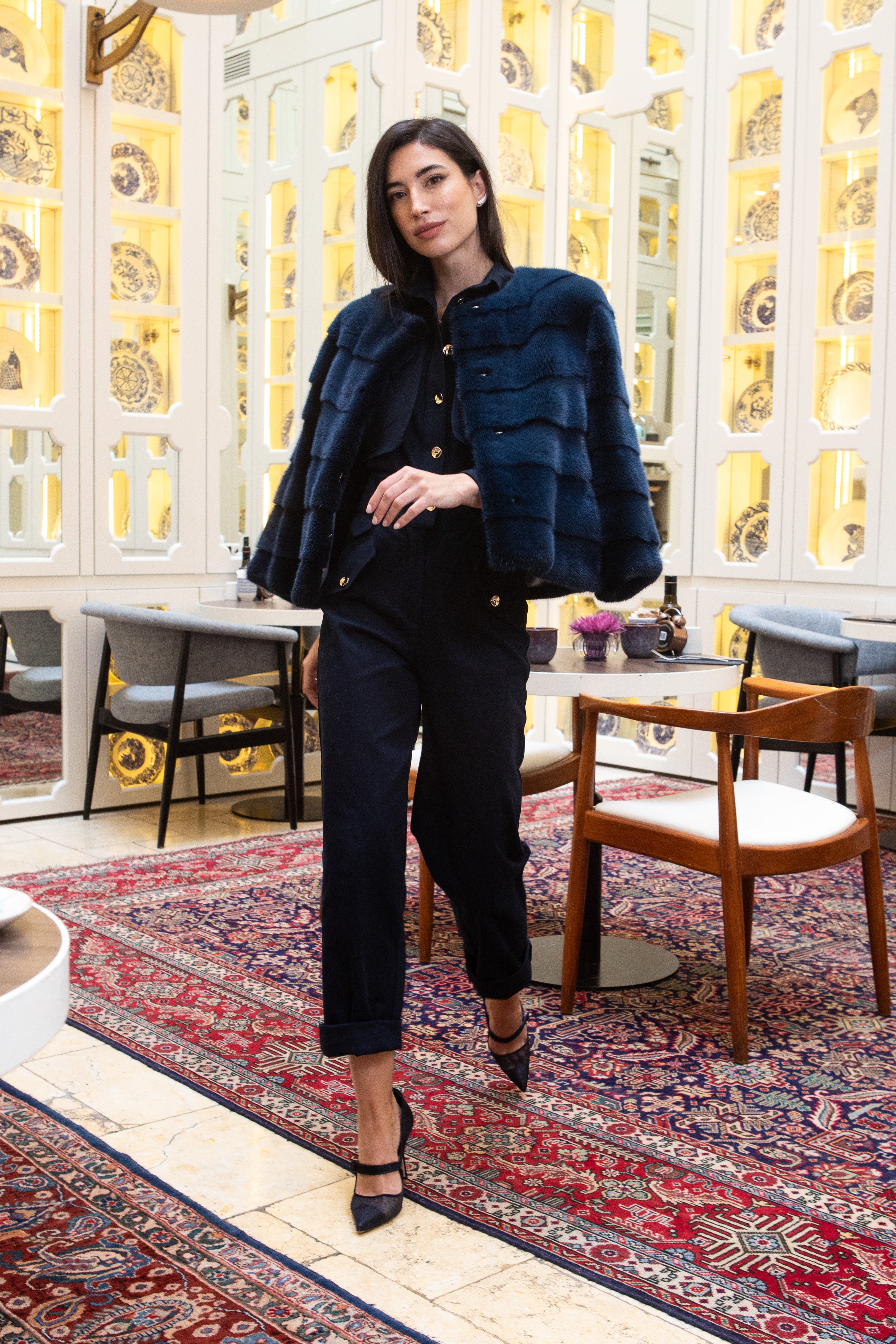 CHAQUETA VISÓN AZUL MARINO