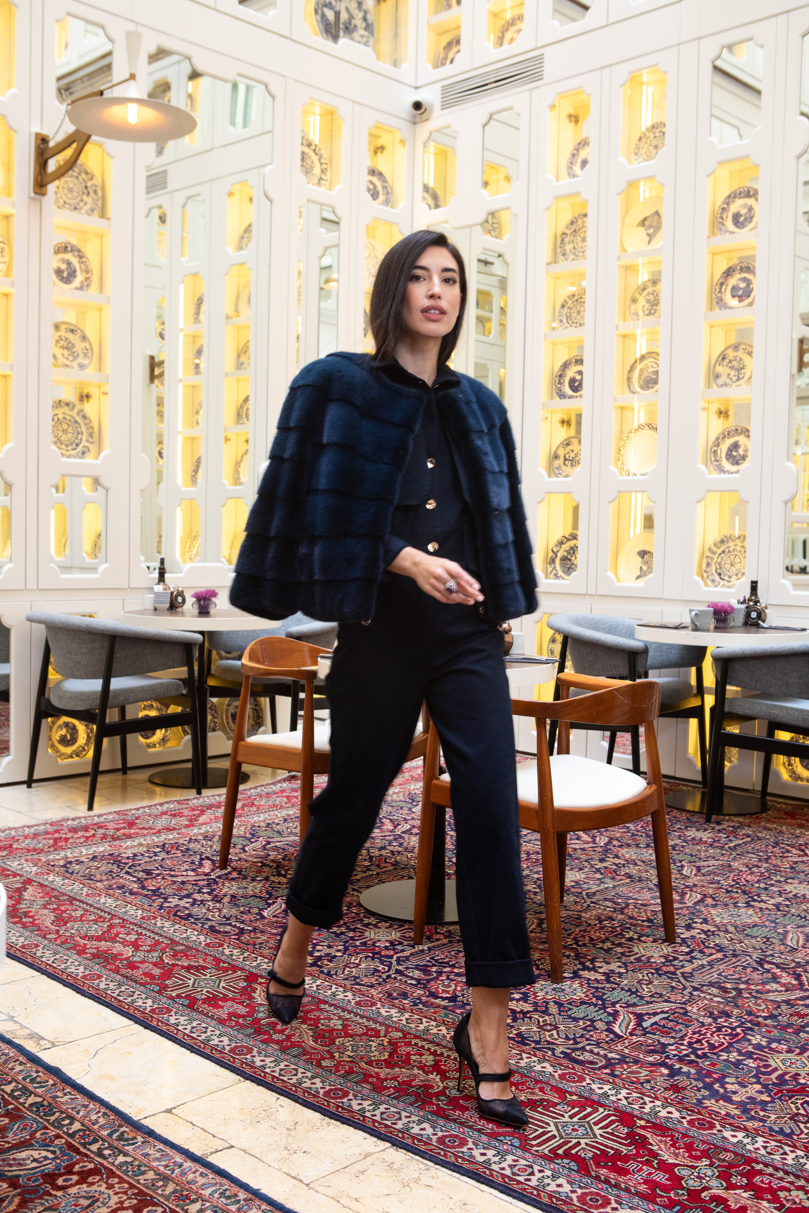 CHAQUETA VISÓN AZUL MARINO