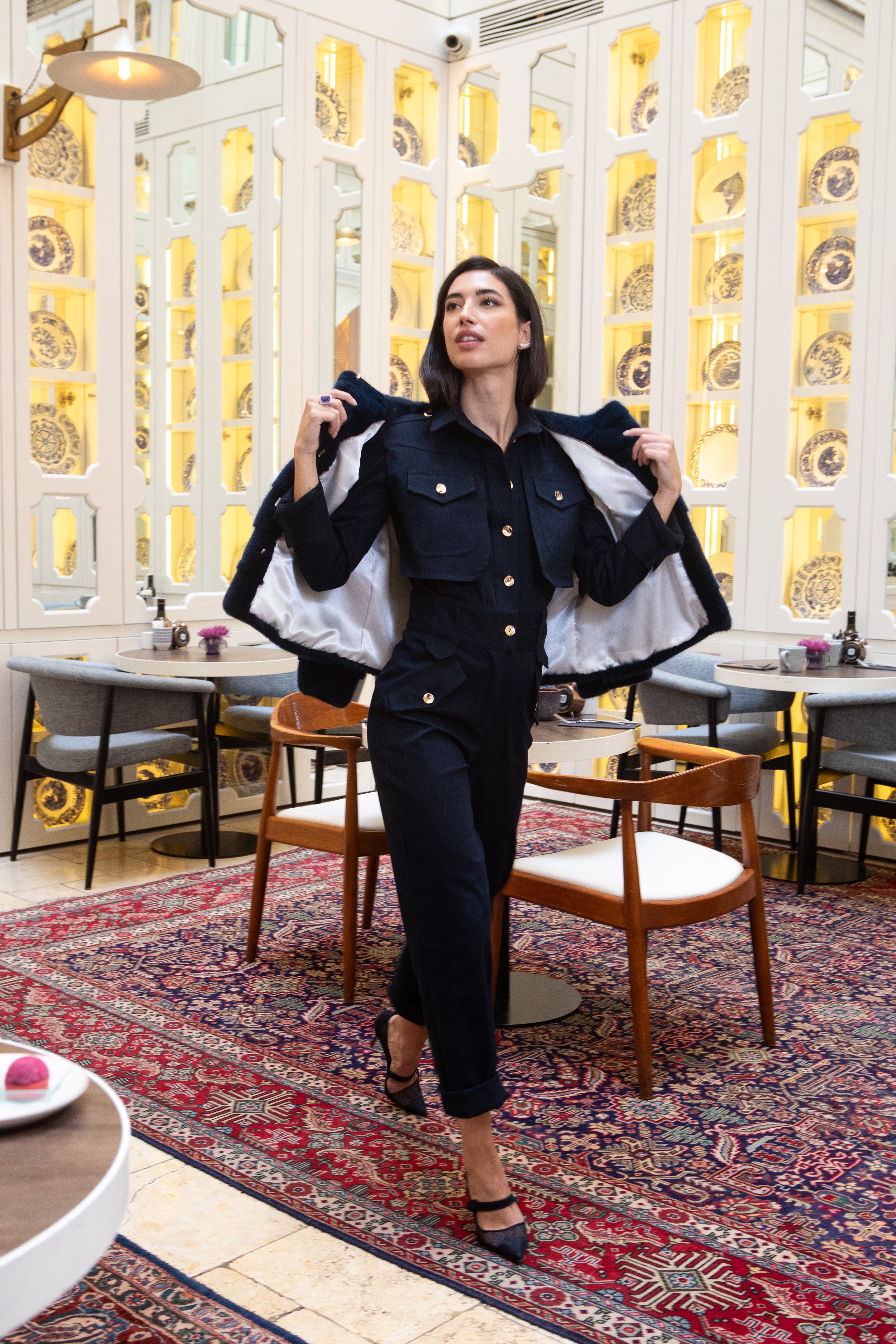 CHAQUETA VISÓN AZUL MARINO