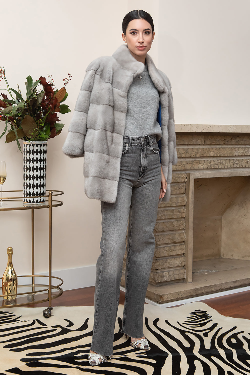 CHAQUETÓN VISÓN GRIS