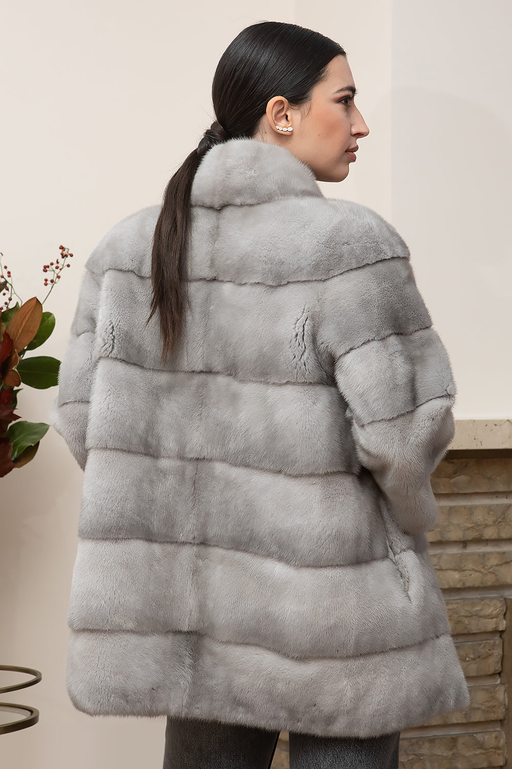 CHAQUETÓN VISÓN GRIS