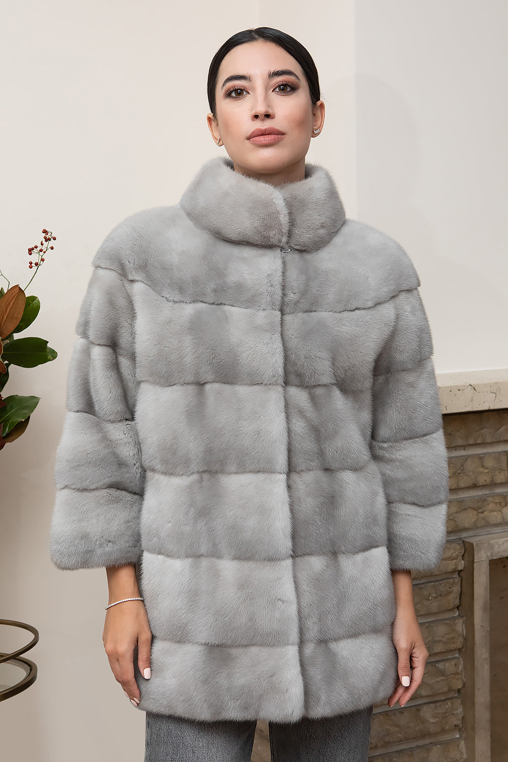 CHAQUETÓN VISÓN GRIS