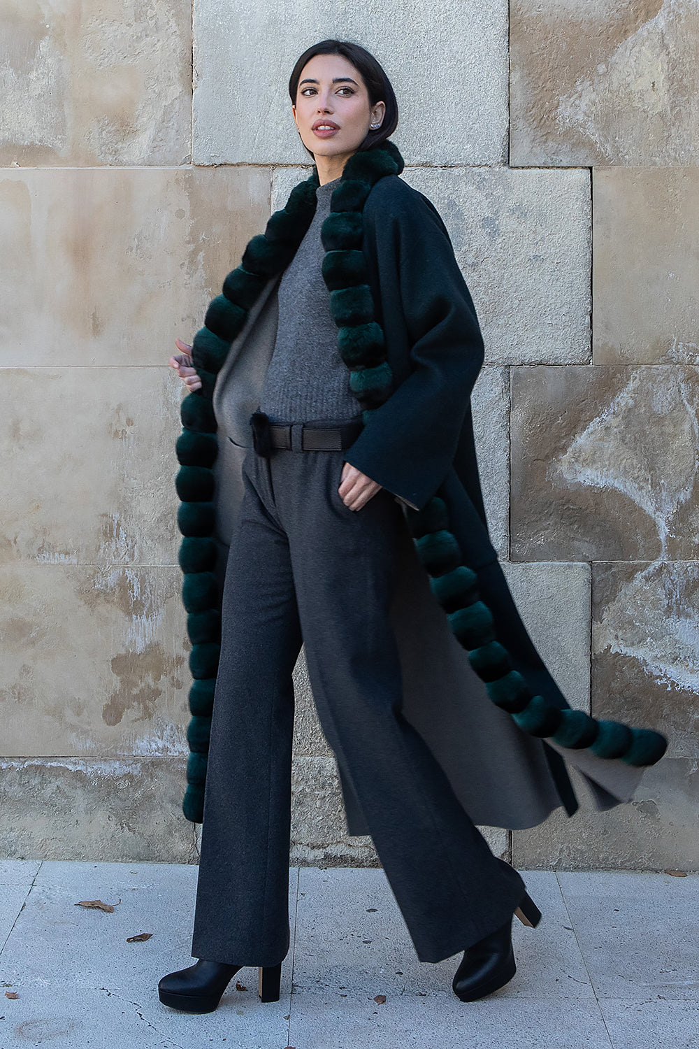 PARROT PIANA CASHMERE AND CHINCHILLA COAT