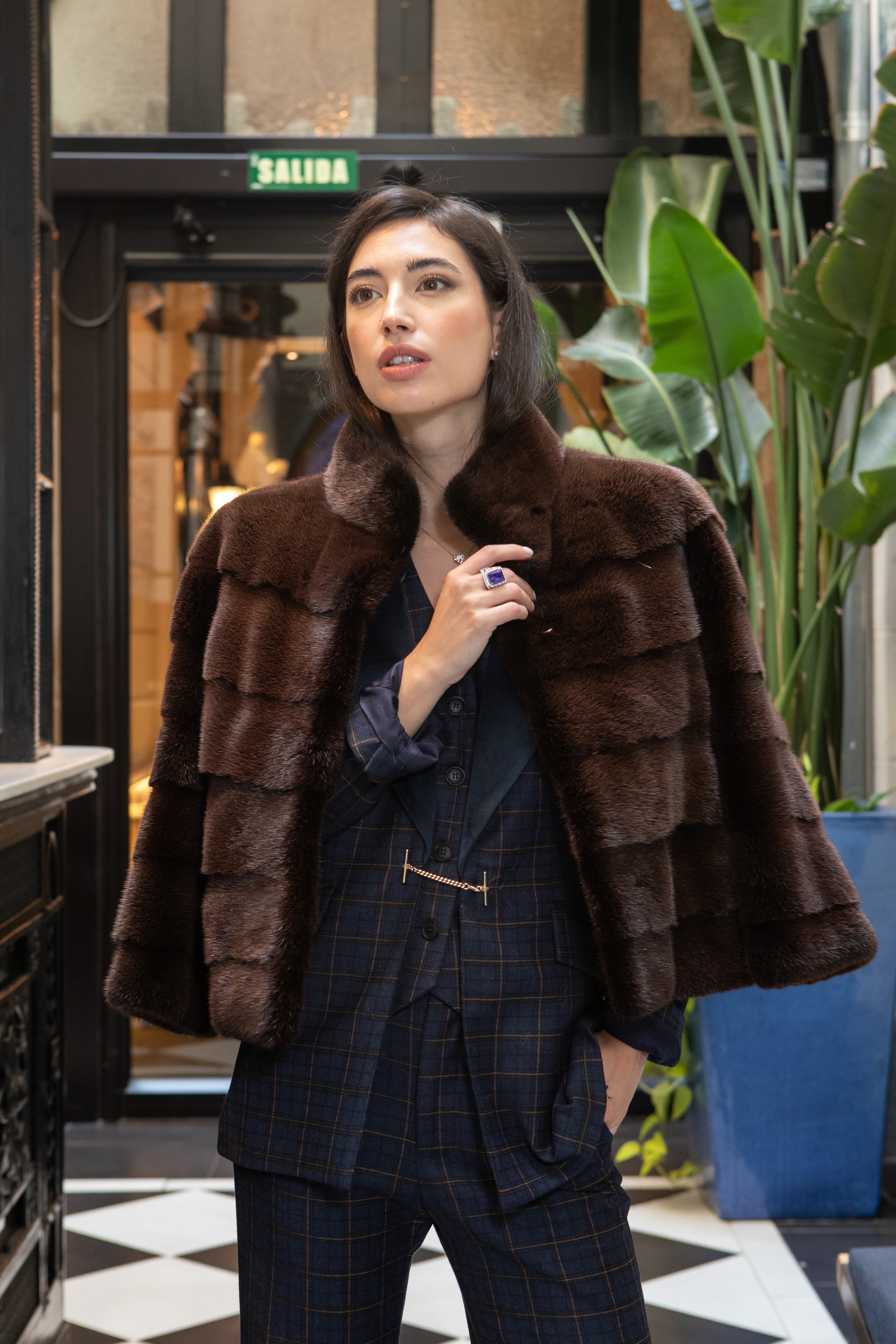 CHAQUETA VISÓN MARRÓN