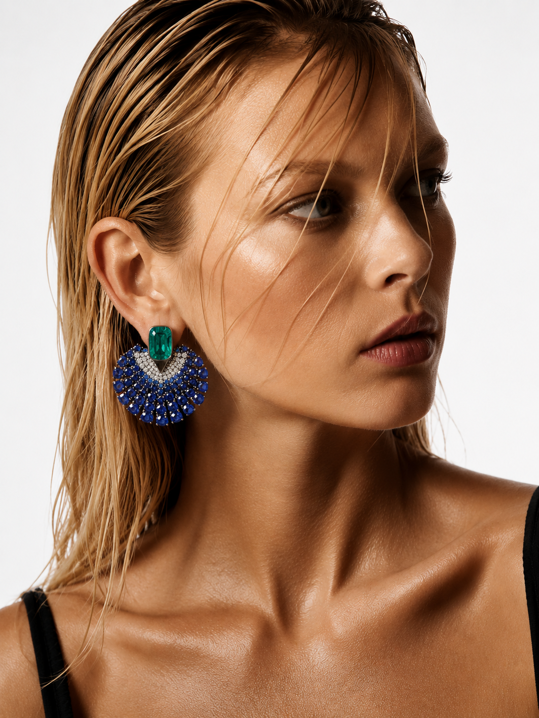 Pendientes Esmeraldas, Zafiros y Diamantes