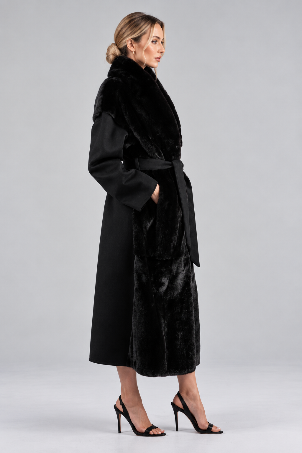 ABRIGO DE CASHMERE Y VISÓN