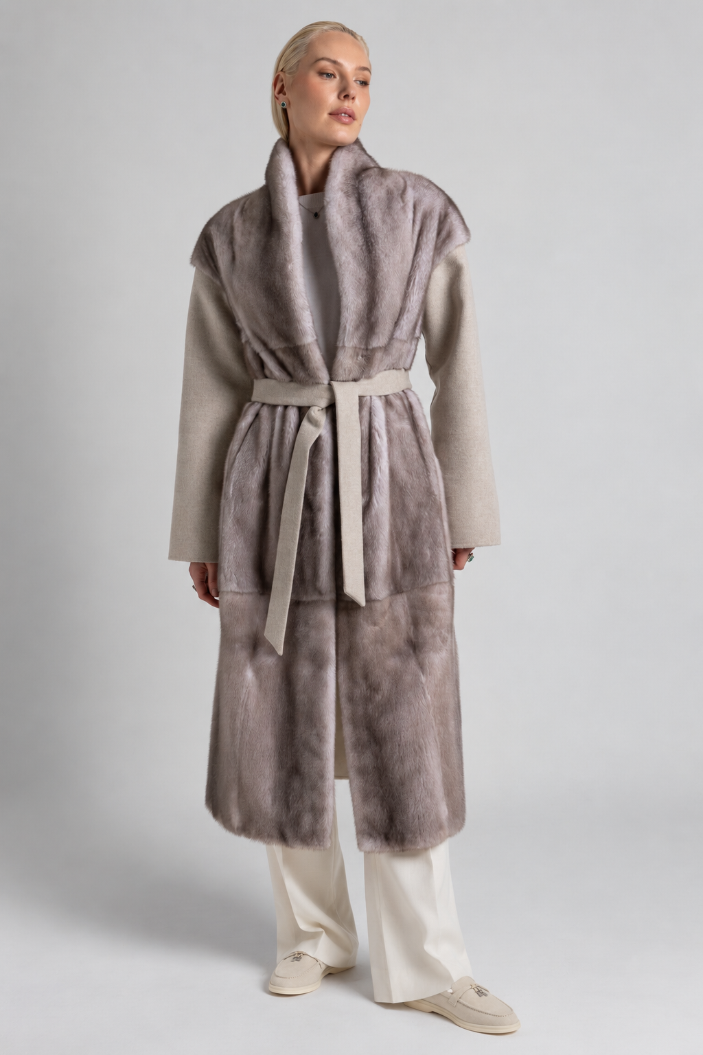 ABRIGO DE CASHMERE Y VISÓN