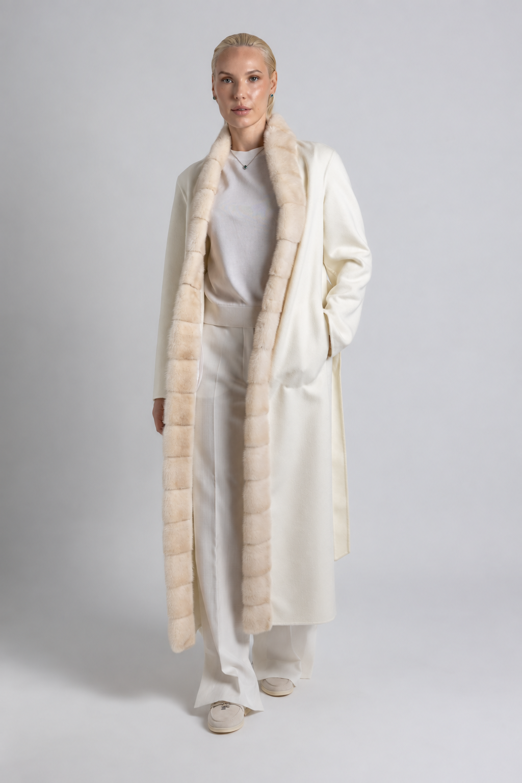ABRIGO DE CASHMERE Y VISÓN