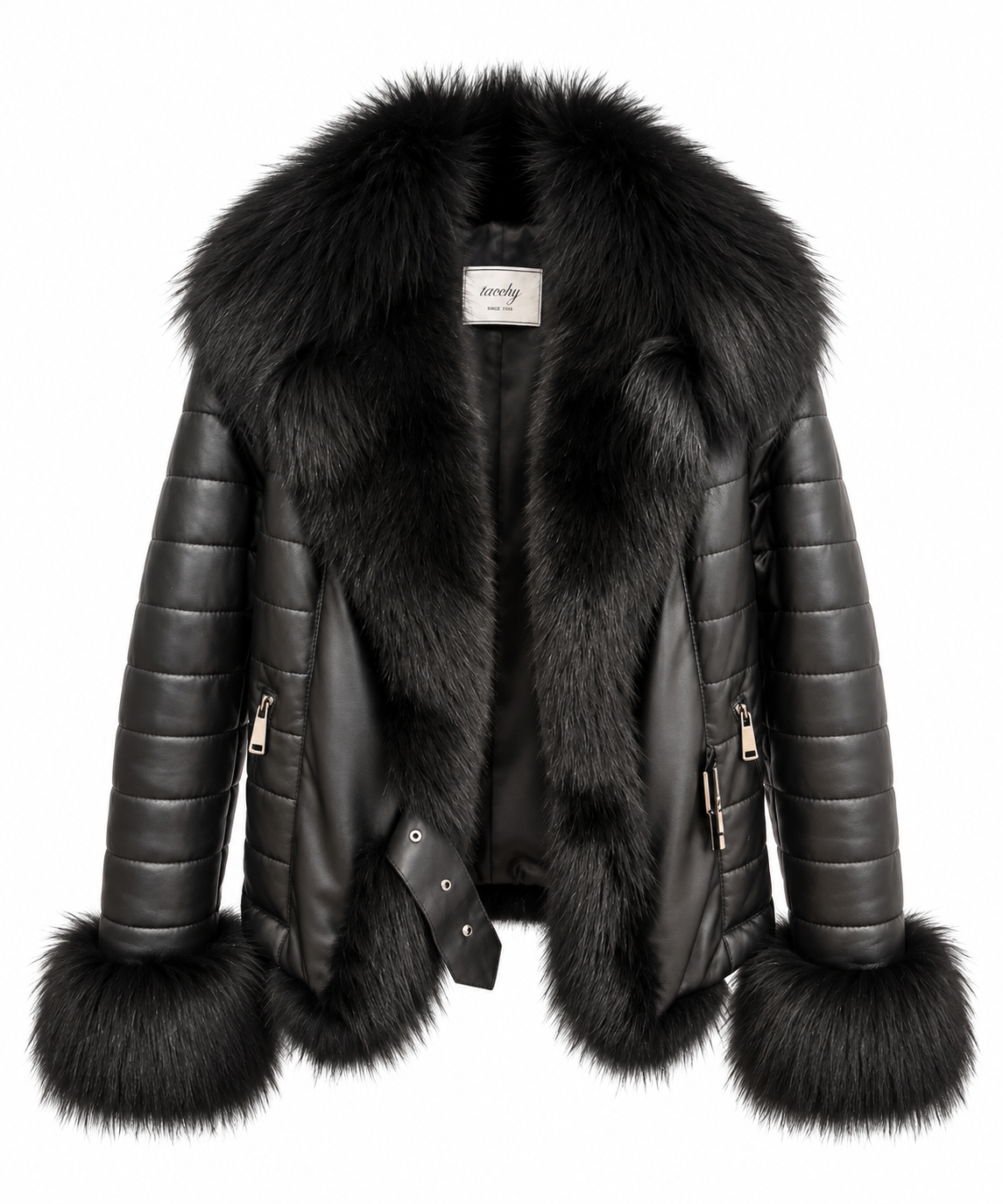 CASHMERE/PARROT PIANA BEIGE COAT WITH MINK COLLAR