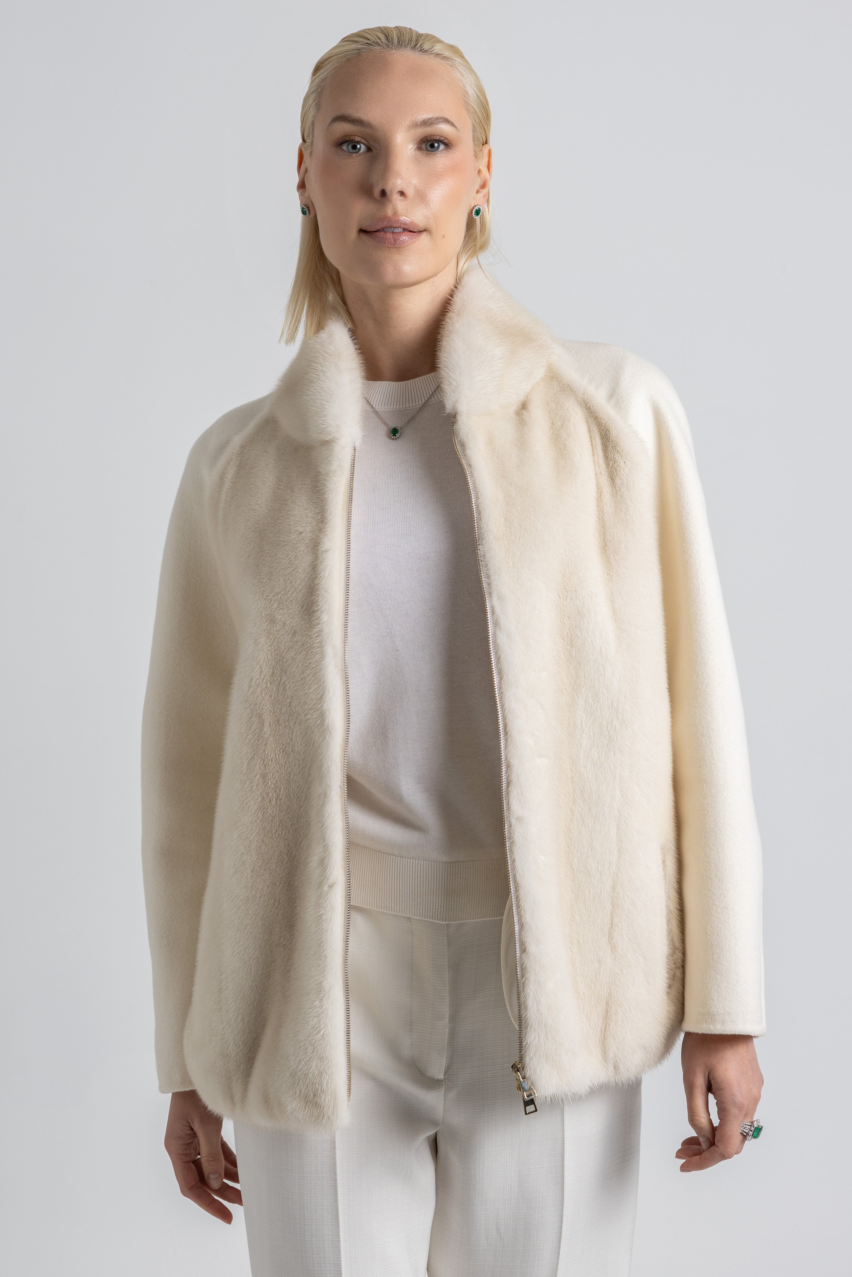 CHAQUETA CASHMERE LORO PIANA BLANCO VISÓN