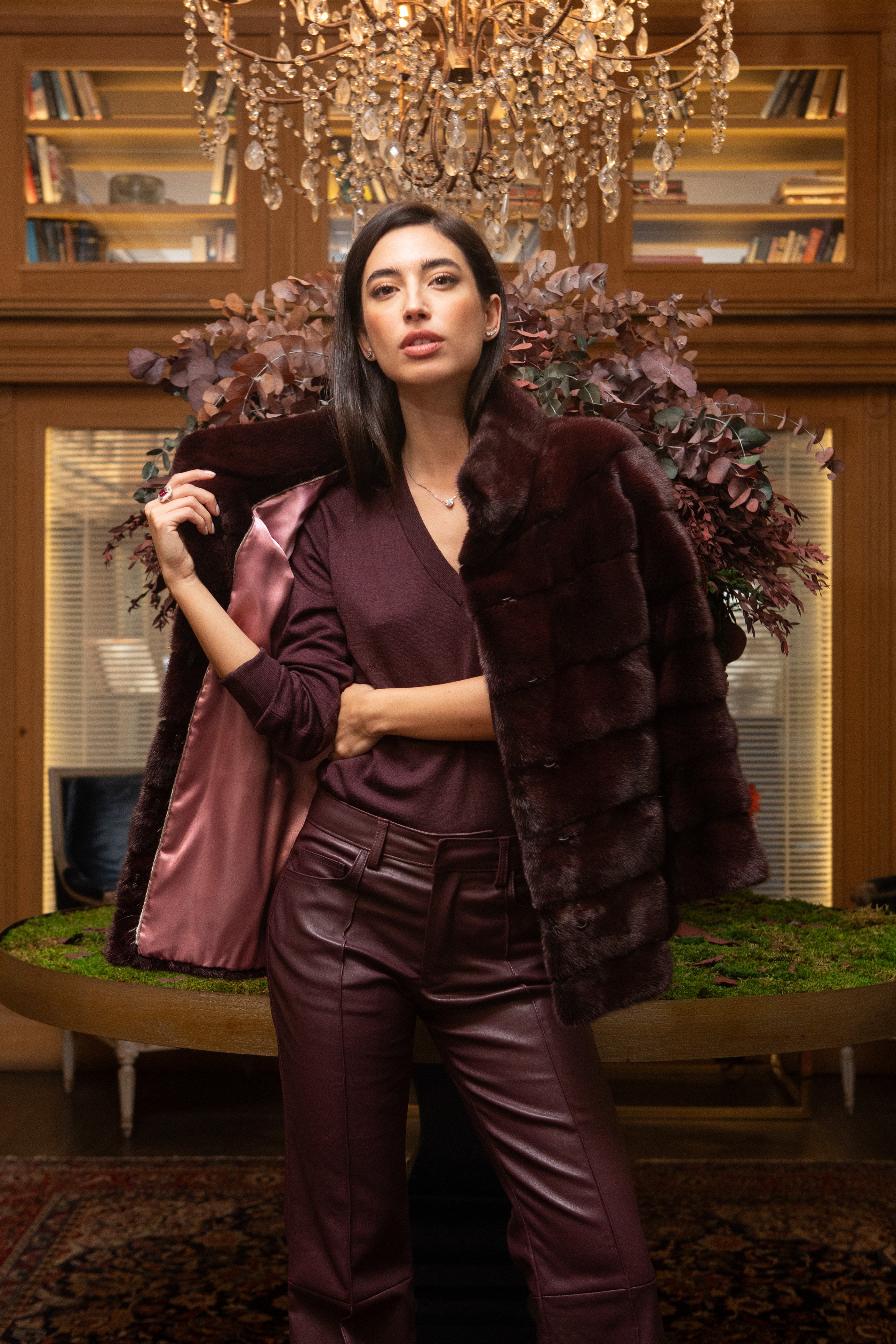 CHAQUETÓN VISÓN BURDEOS