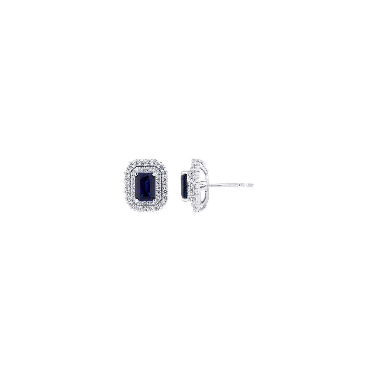 Pendientes Zafiro y Diamantes