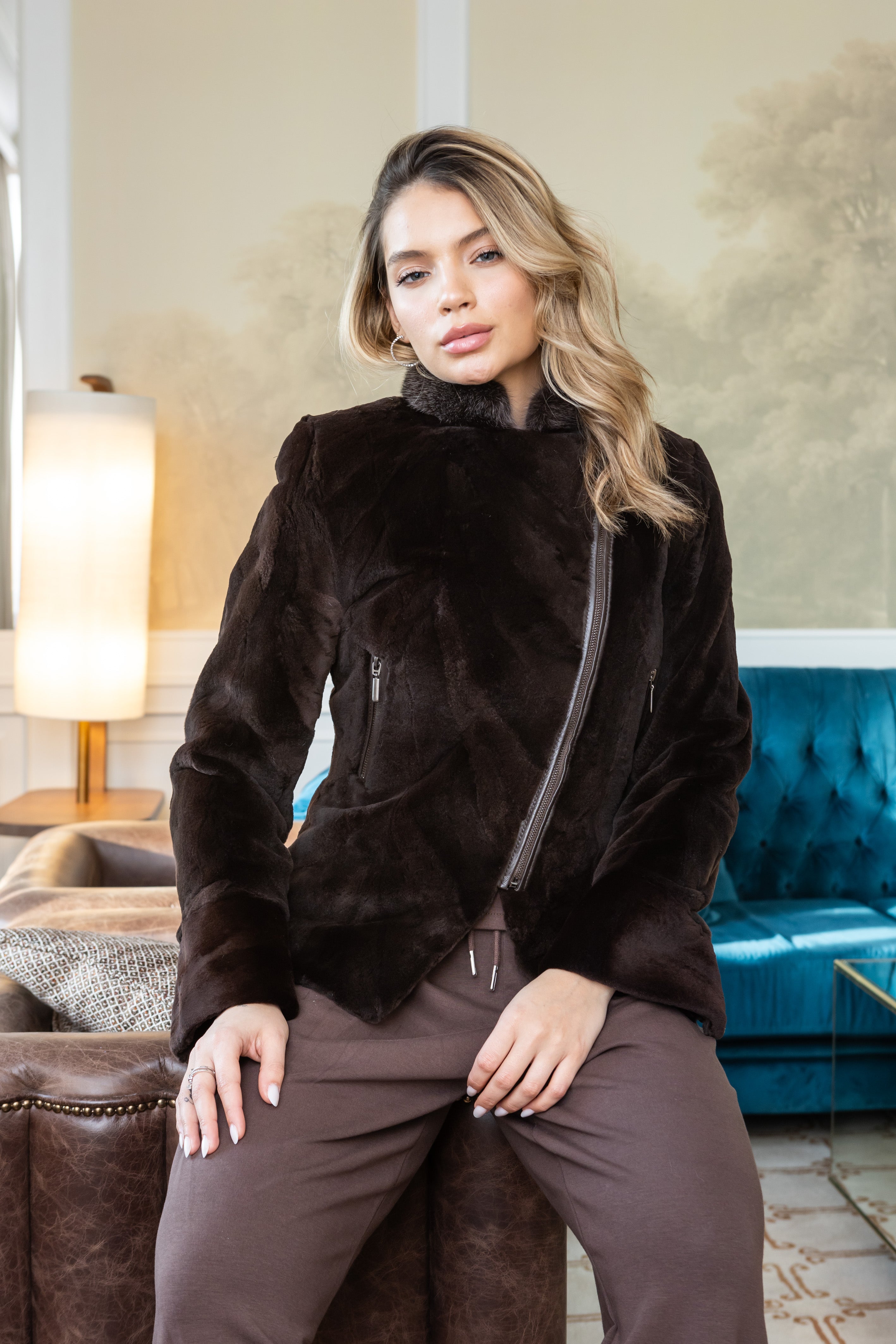 BIKER VISÓN RASADO CHOCOLATE