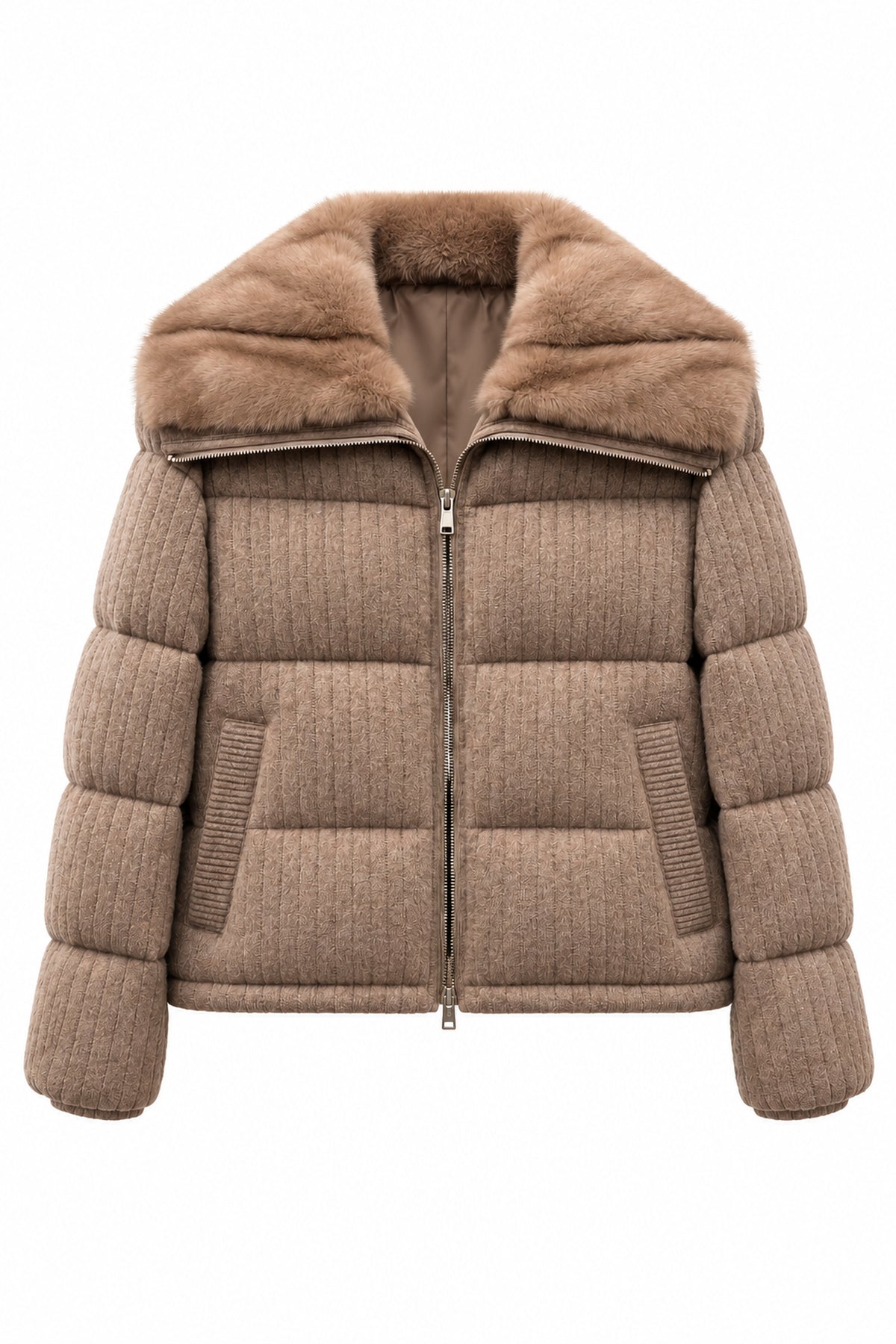 BOMBER DE CASHMERE Y CUELLO DE VISÓN