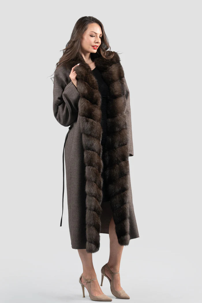 ABRIGO CASHMERE/LORO PIANA MARTAS CIBELINAS