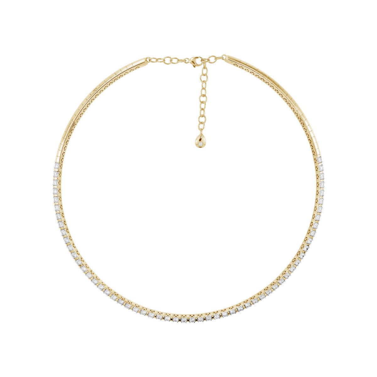Collar Rivière de oro amarillo con diamantes