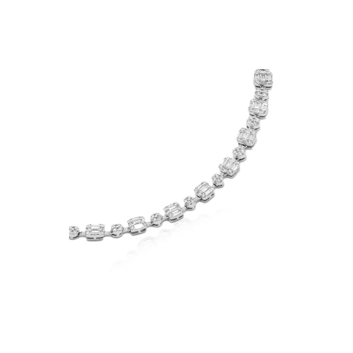 Collar Rivière de oro blanco con diamantes
