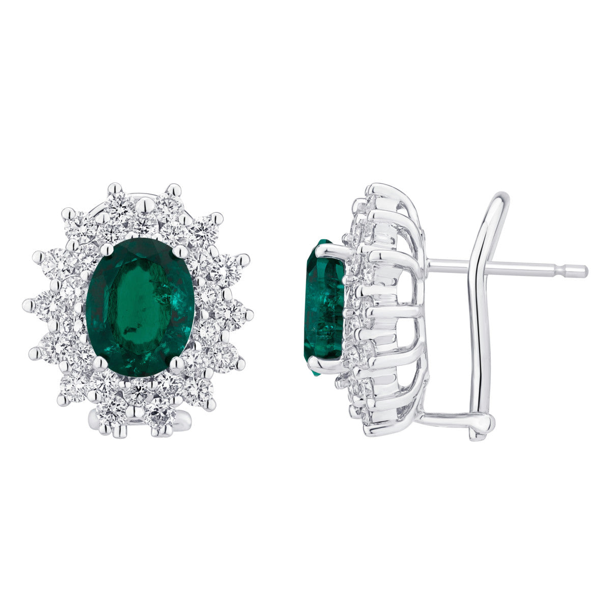 Pendientes Esmeraldas naturales y Diamantes naturales