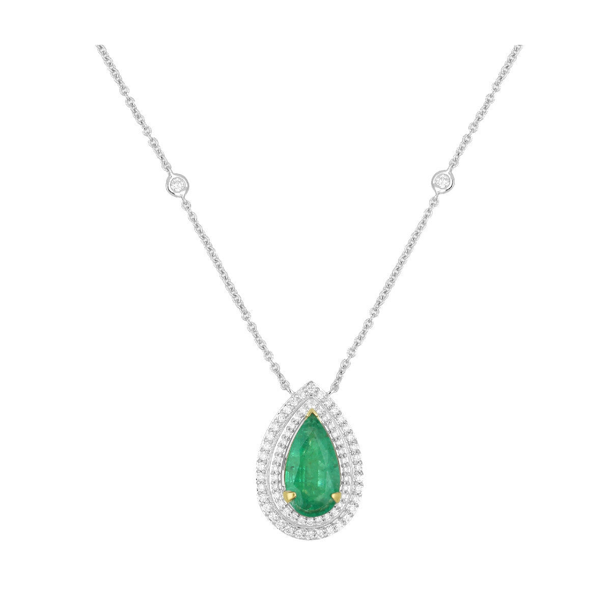 Colgante Esmeralda y Diamantes