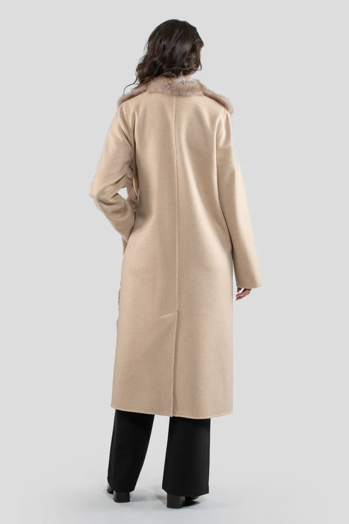 ABRIGO BEIGE CASHMERE/LORO PIANA MARTAS CIBELINAS
