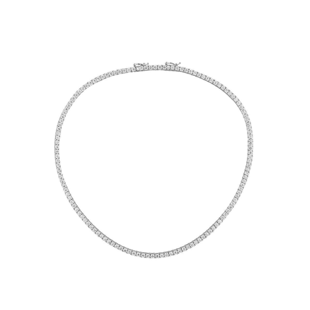 Collar Rivière de oro blanco con diamantes