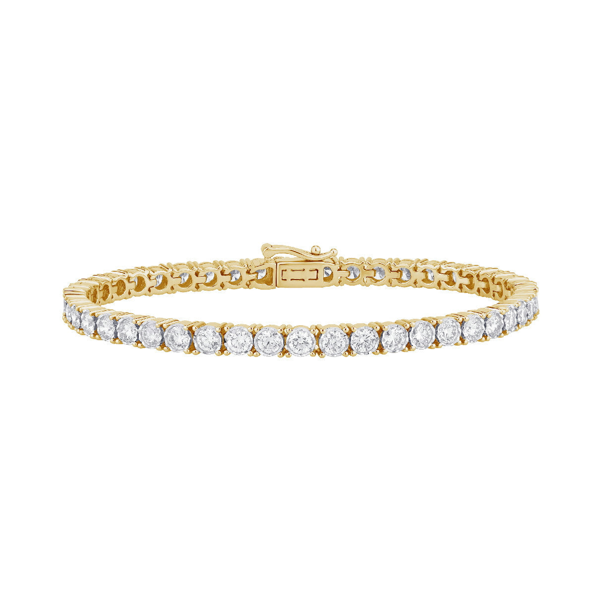 Pulsera Rivière de oro amarillo con diamantes naturales de 3.92 quilates