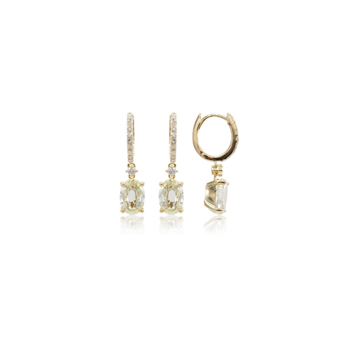 Pendientes de Diamantes de Oro Amarillo