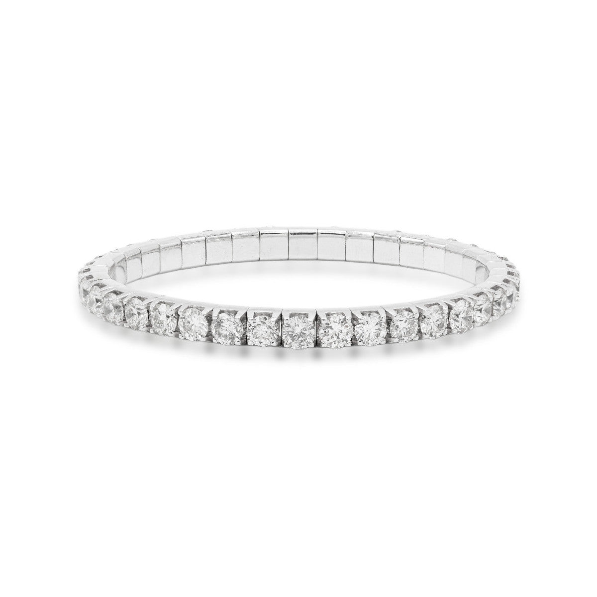 Pulsera Rivière de oro amarillo con diamantes naturales de 12.96 quilates