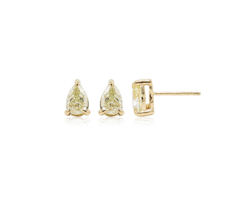 Pendientes Pera Diamantes de Oro Amarillo