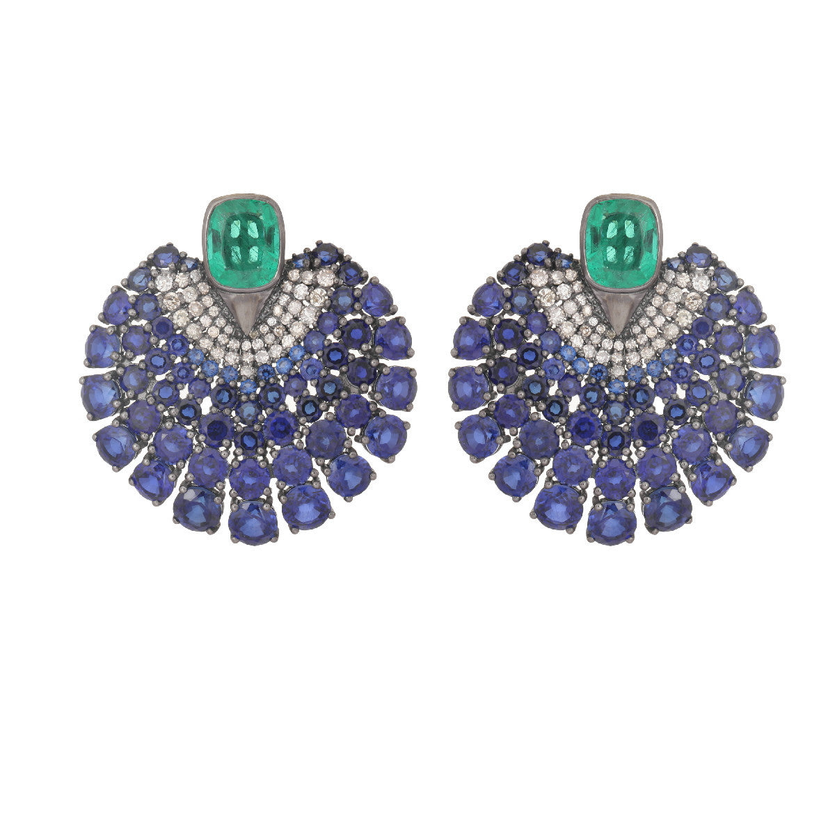 Pendientes Esmeraldas, Zafiros y Diamantes