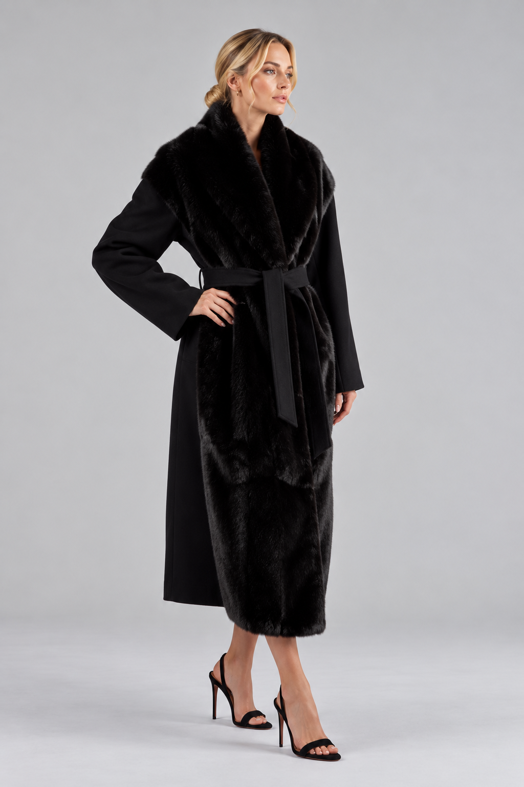 ABRIGO DE CASHMERE Y VISÓN