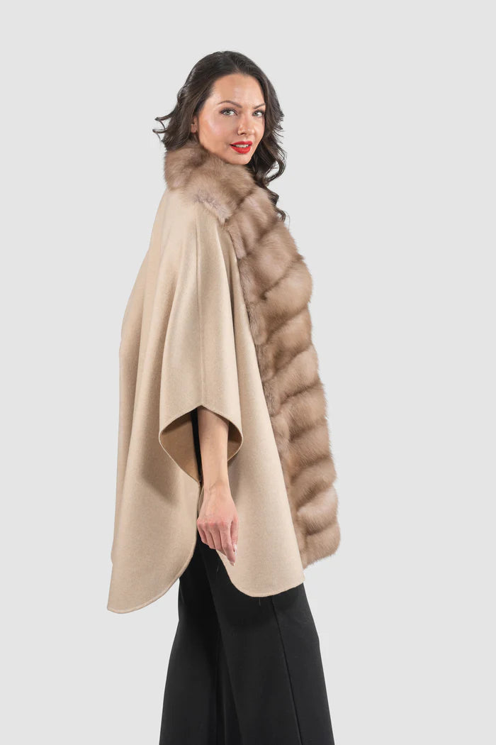 CAPA BEIGE CASHMERE LORO PIANA MARTAS CIBELINAS