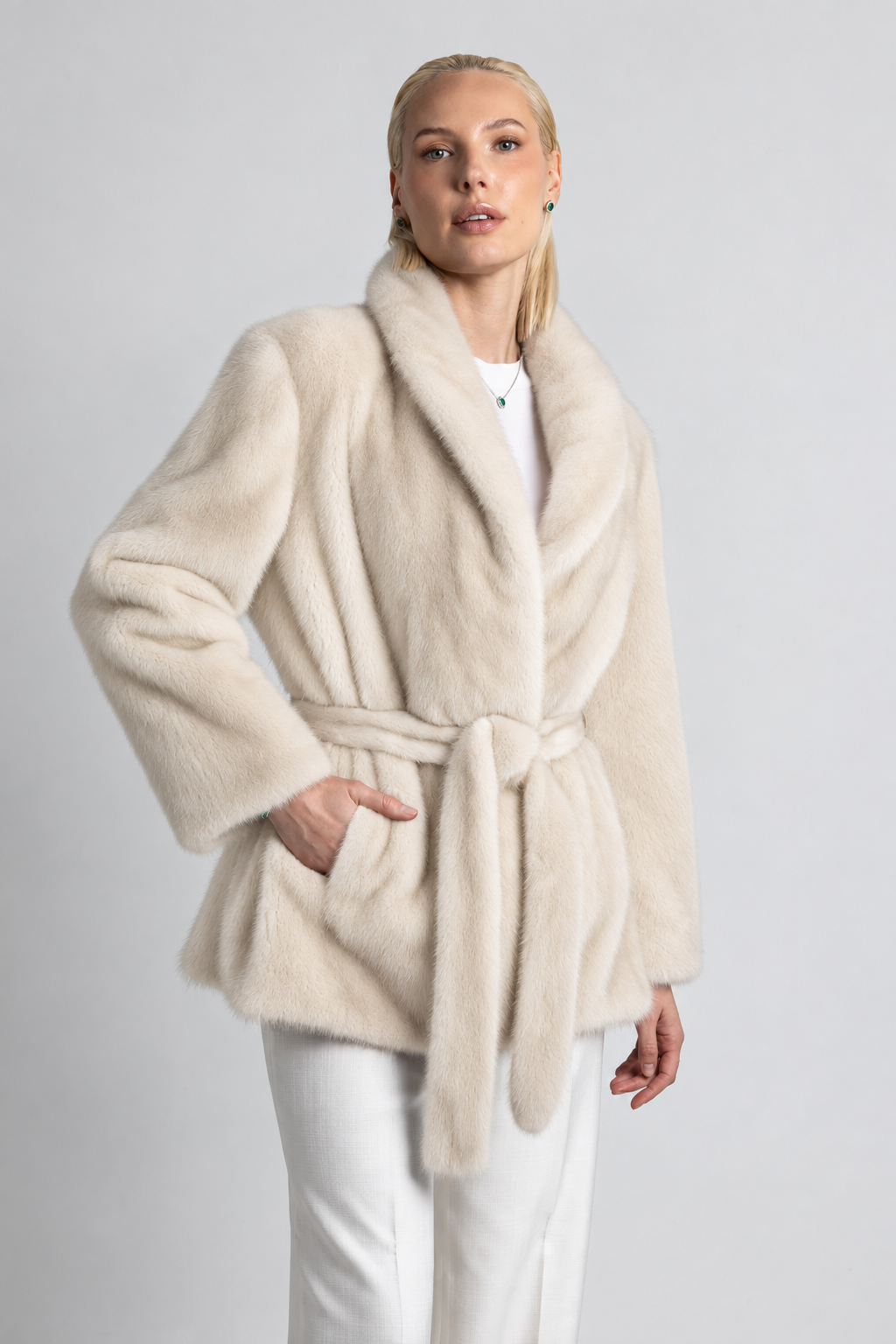 WHITE MINK JACKET