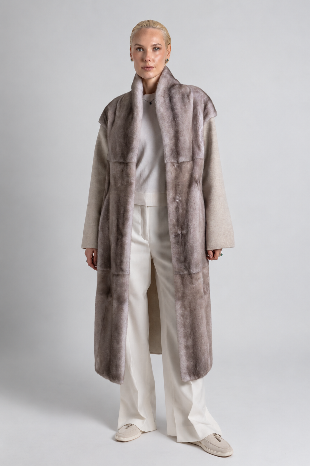 ABRIGO DE CASHMERE Y VISÓN