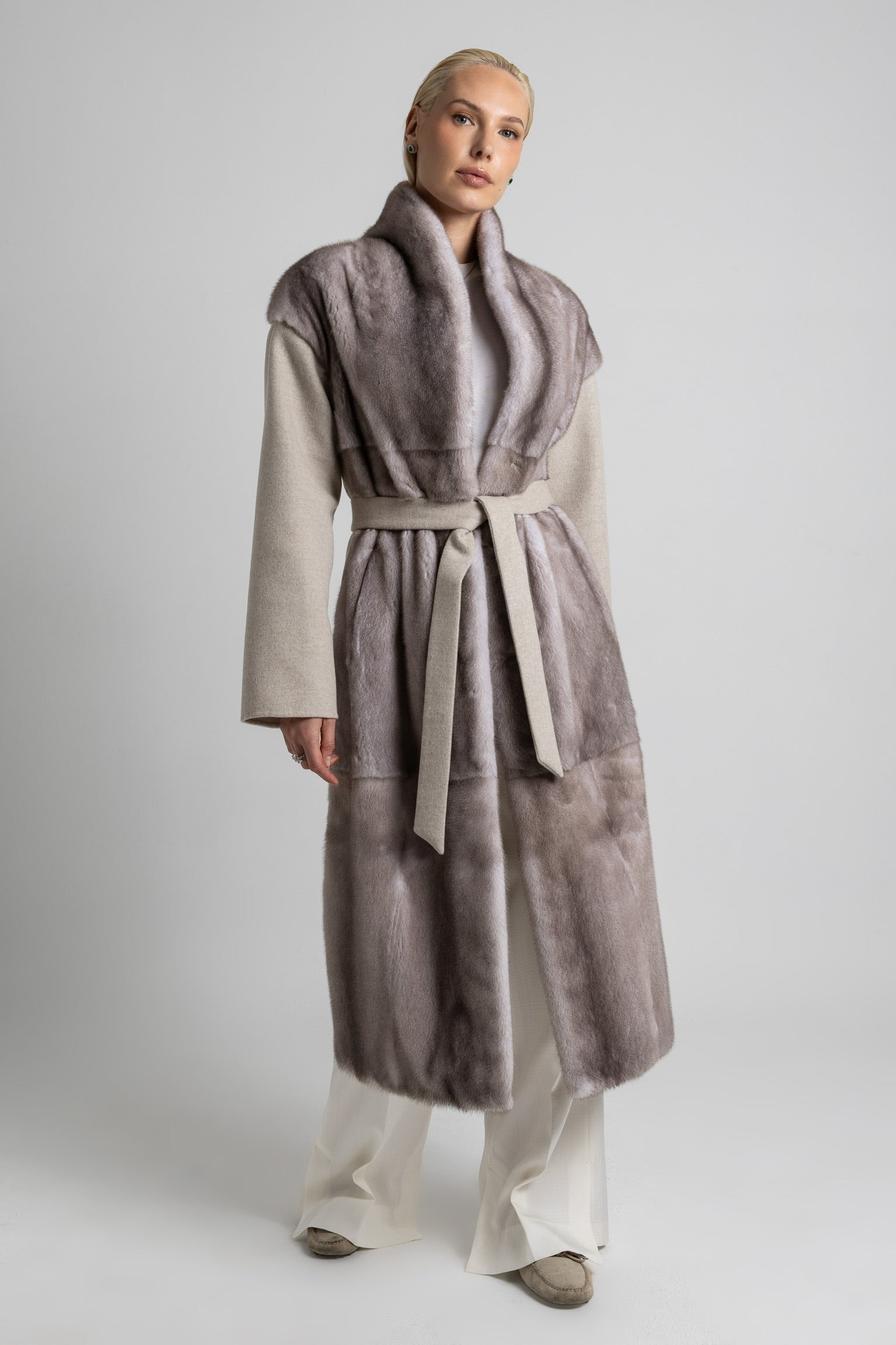 ABRIGO DE CASHMERE Y VISÓN