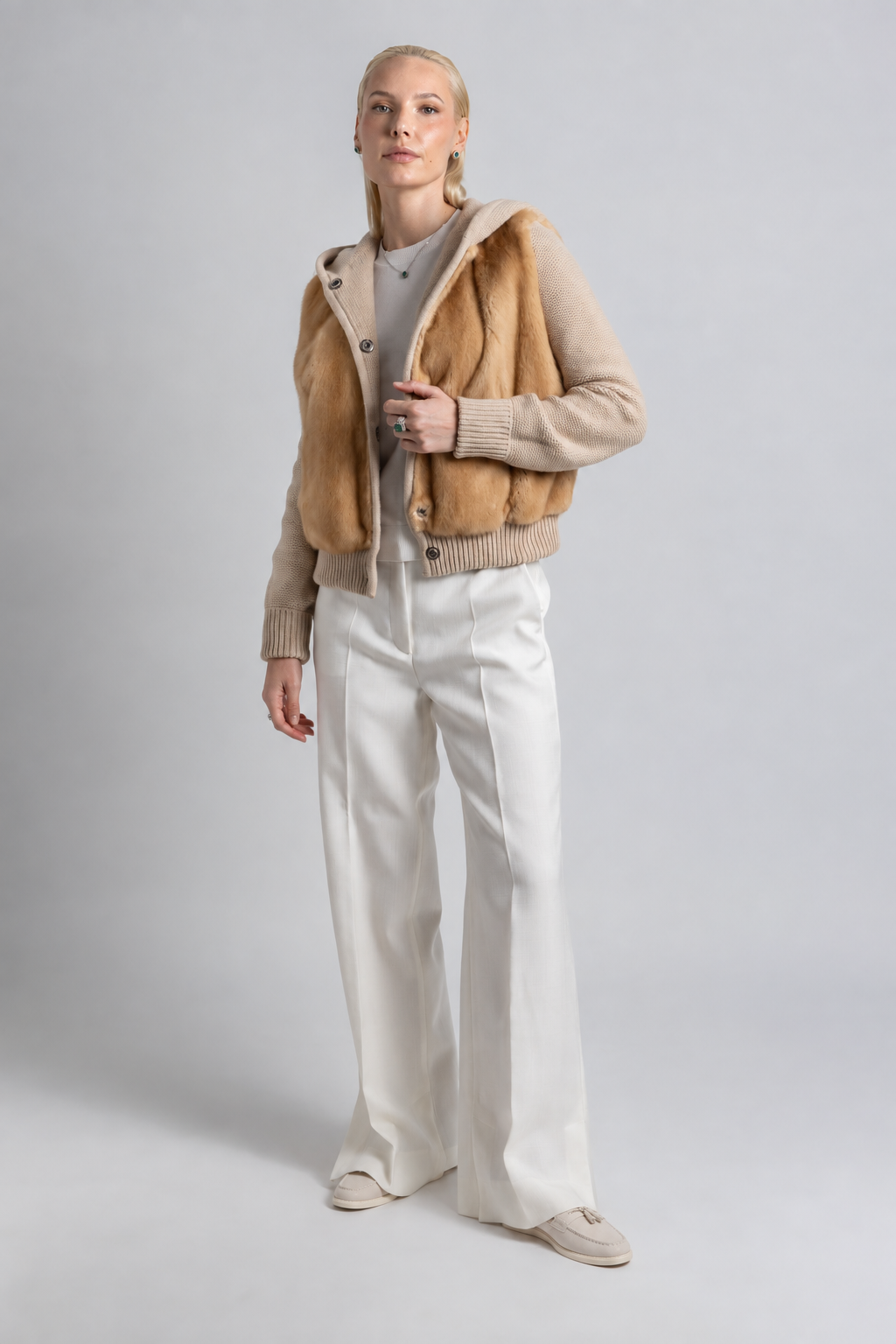 BOMBER DE CASHMERE Y VISÓN