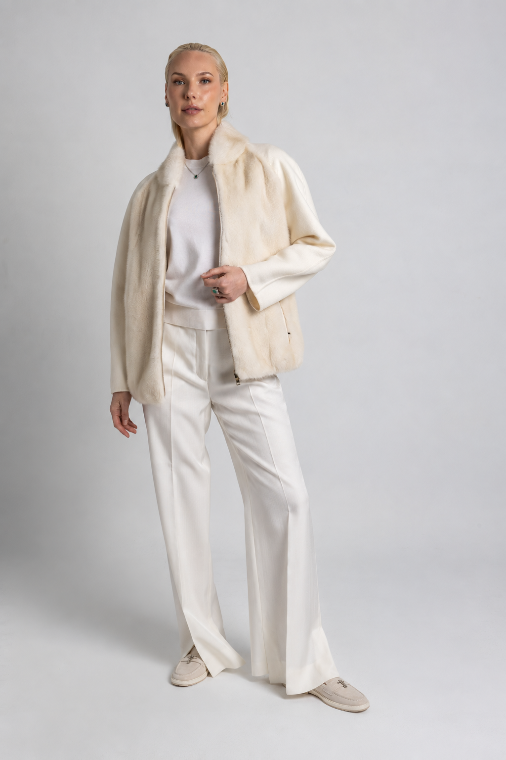 CHAQUETA DE CASHMERE Y VISÓN