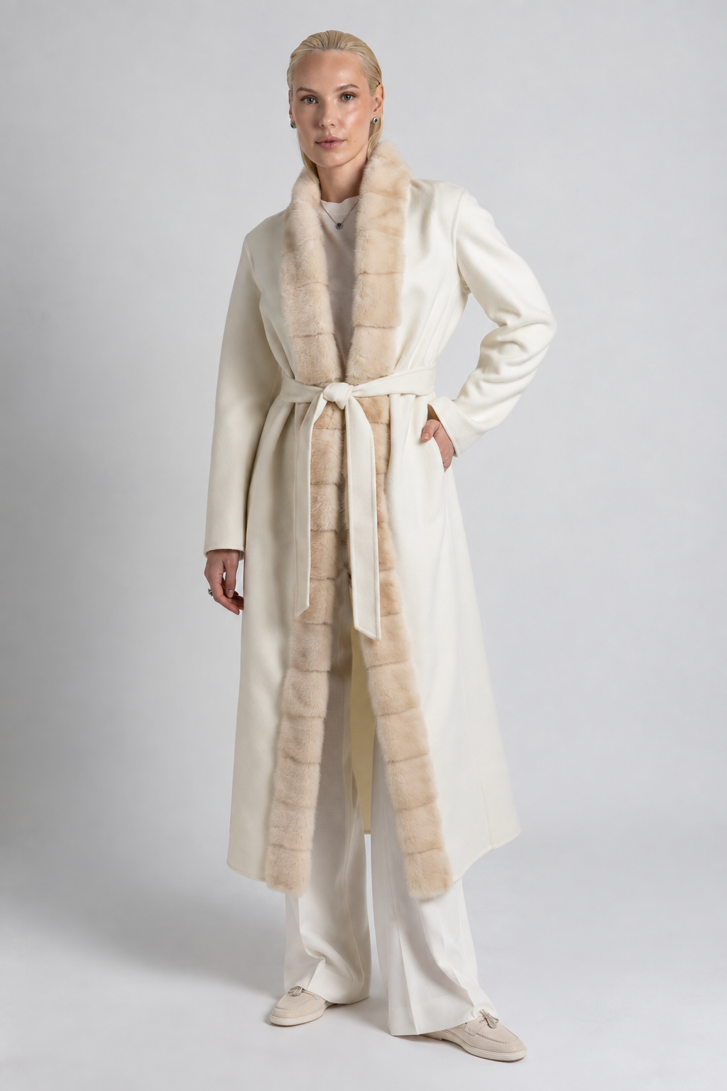 ABRIGO DE CASHMERE Y VISÓN