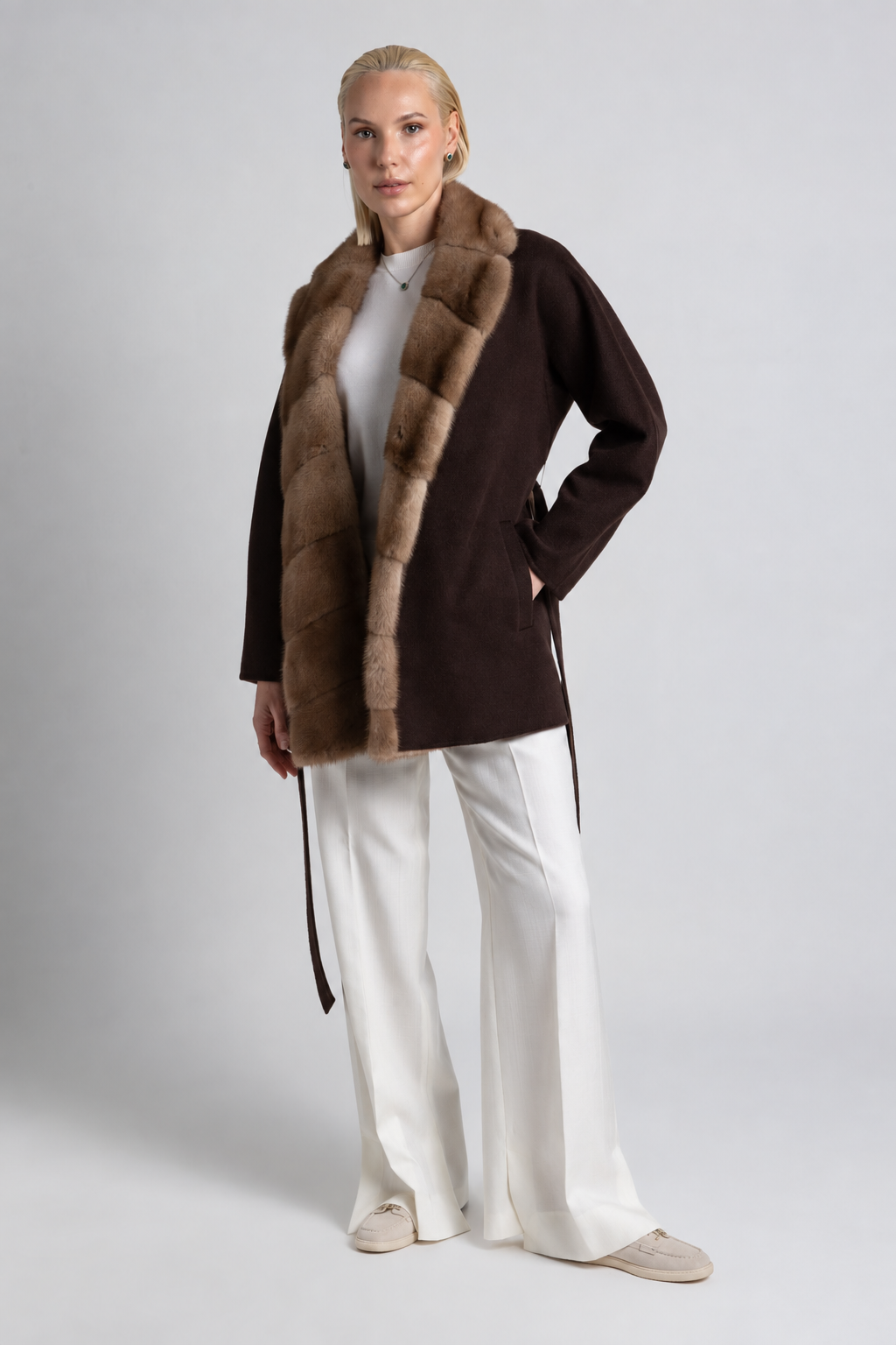 CHAQUETA DE CASHMERE Y VISÓN