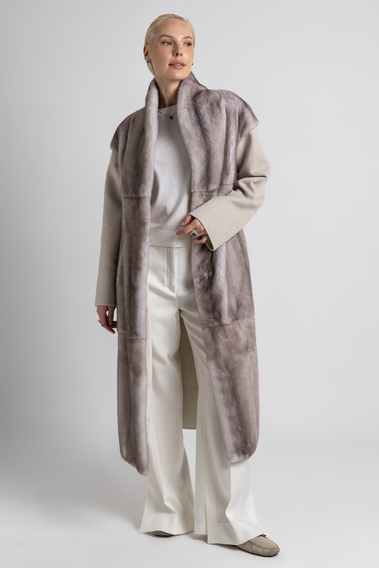ABRIGO DE CASHMERE Y VISÓN