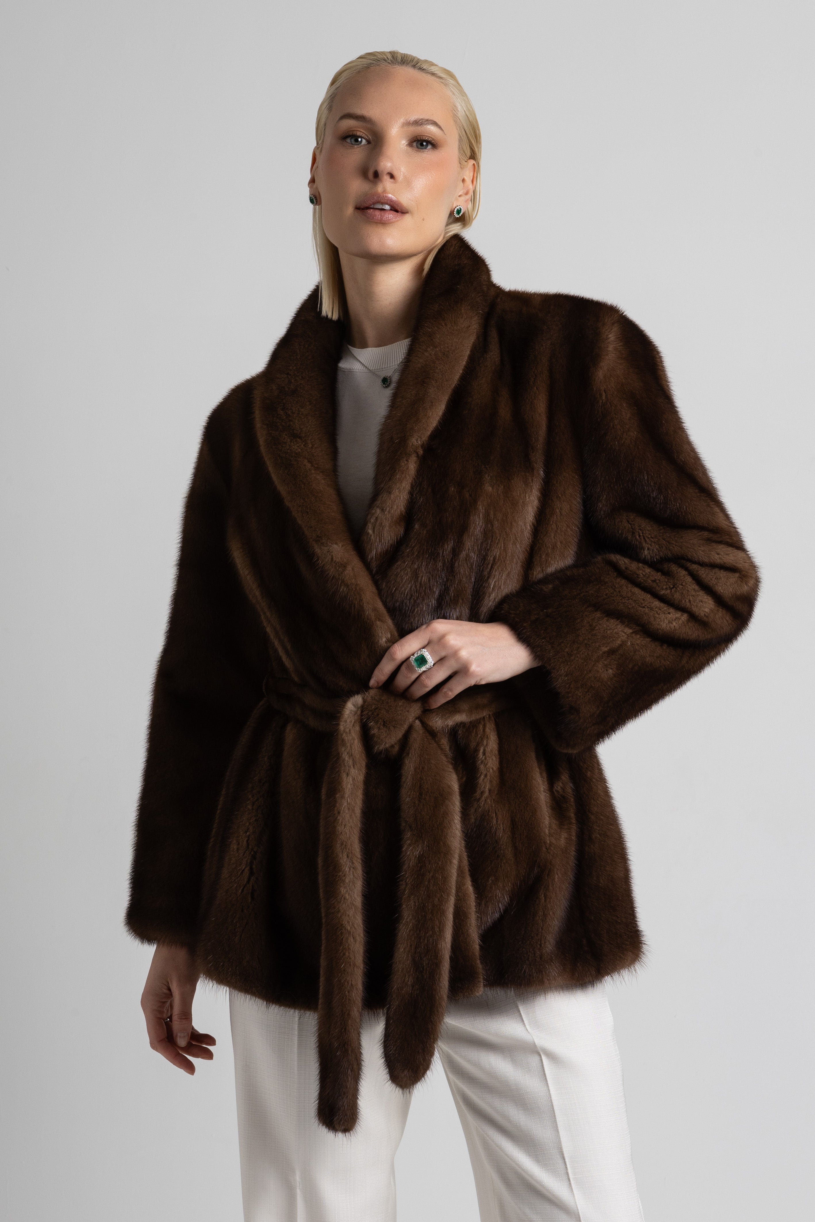 CHAQUETA VISÓN MARRÓN
