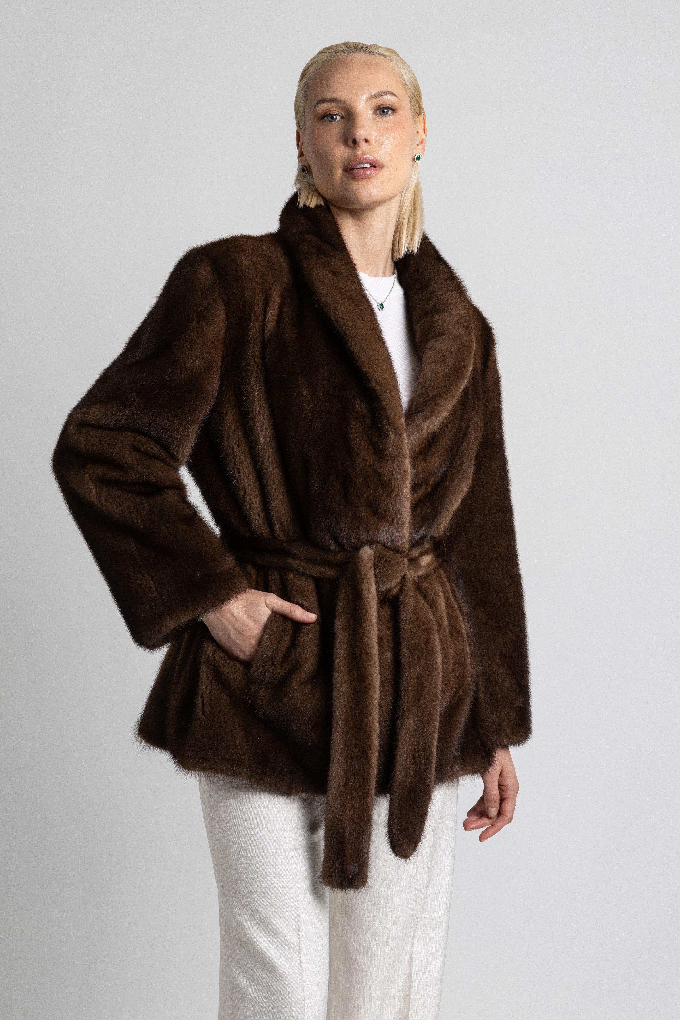 CHAQUETA VISÓN MARRÓN