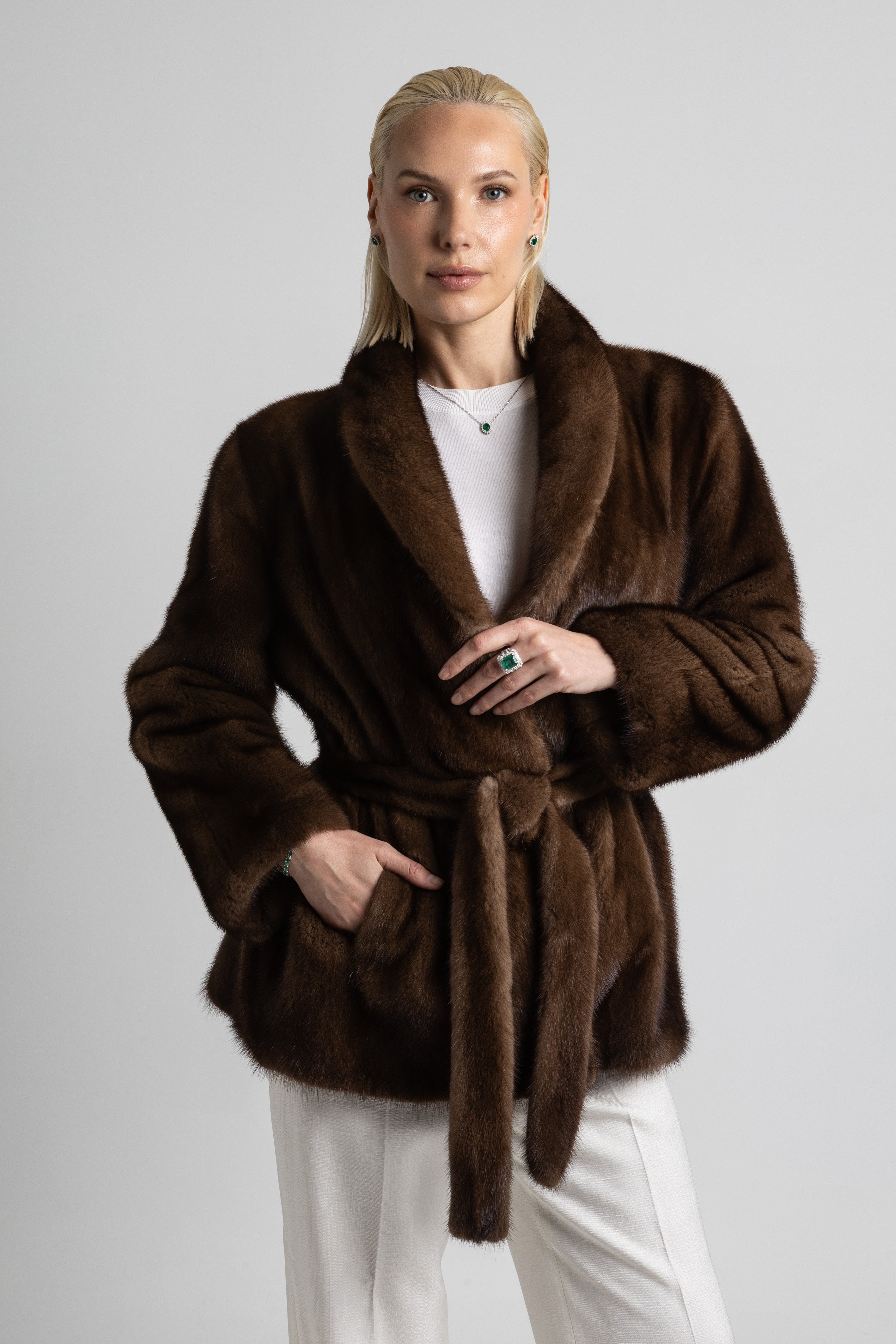 CHAQUETA VISÓN MARRÓN