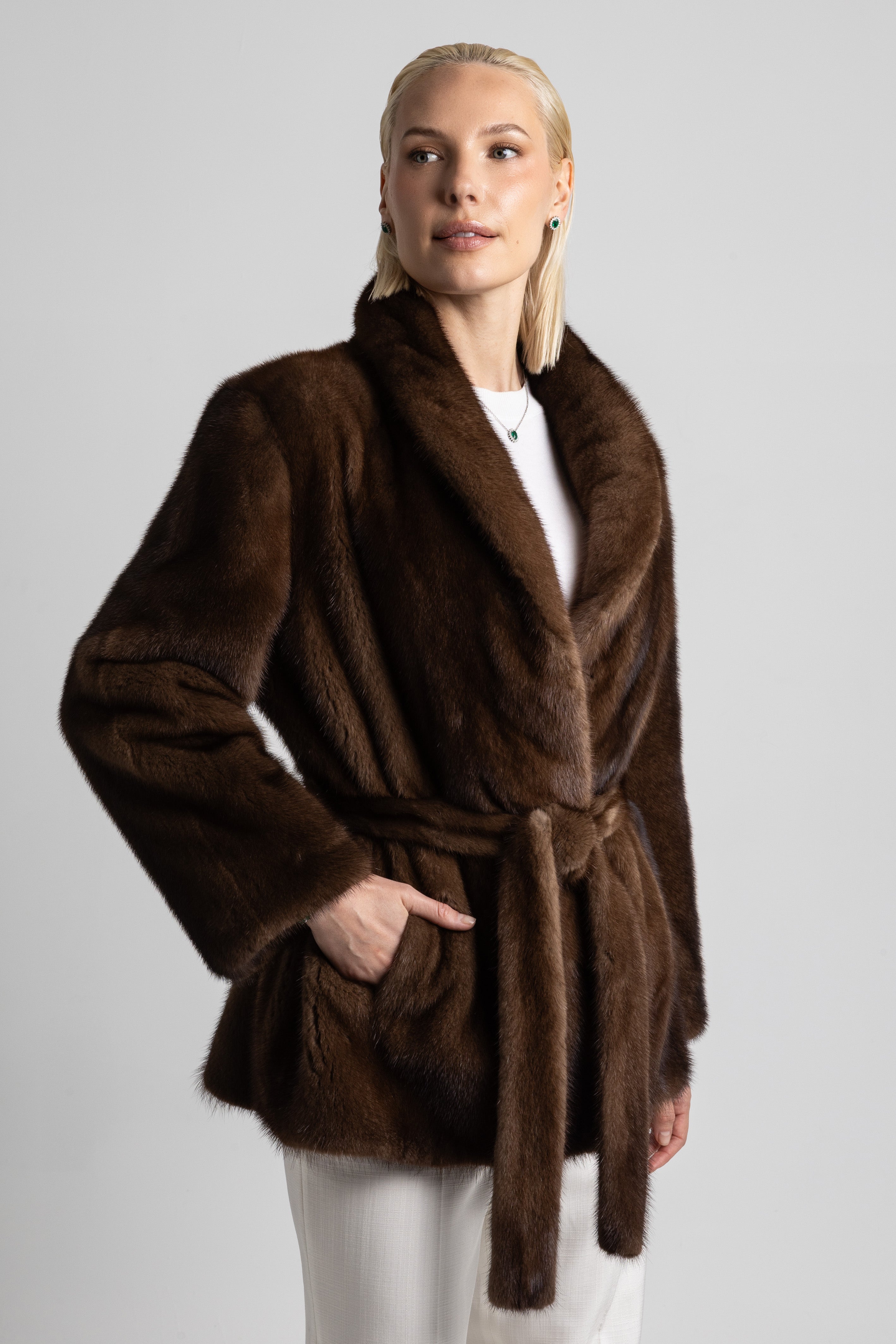 CHAQUETA VISÓN MARRÓN