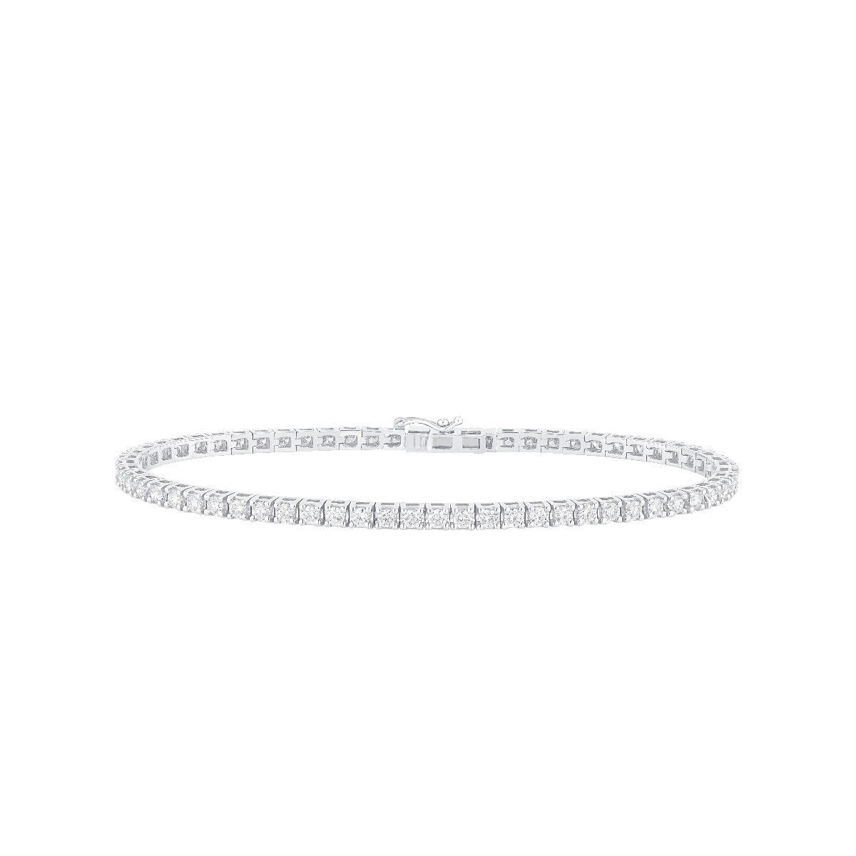 Pulsera Rivière de oro blanco con diamantes naturales de 1,76 quilates