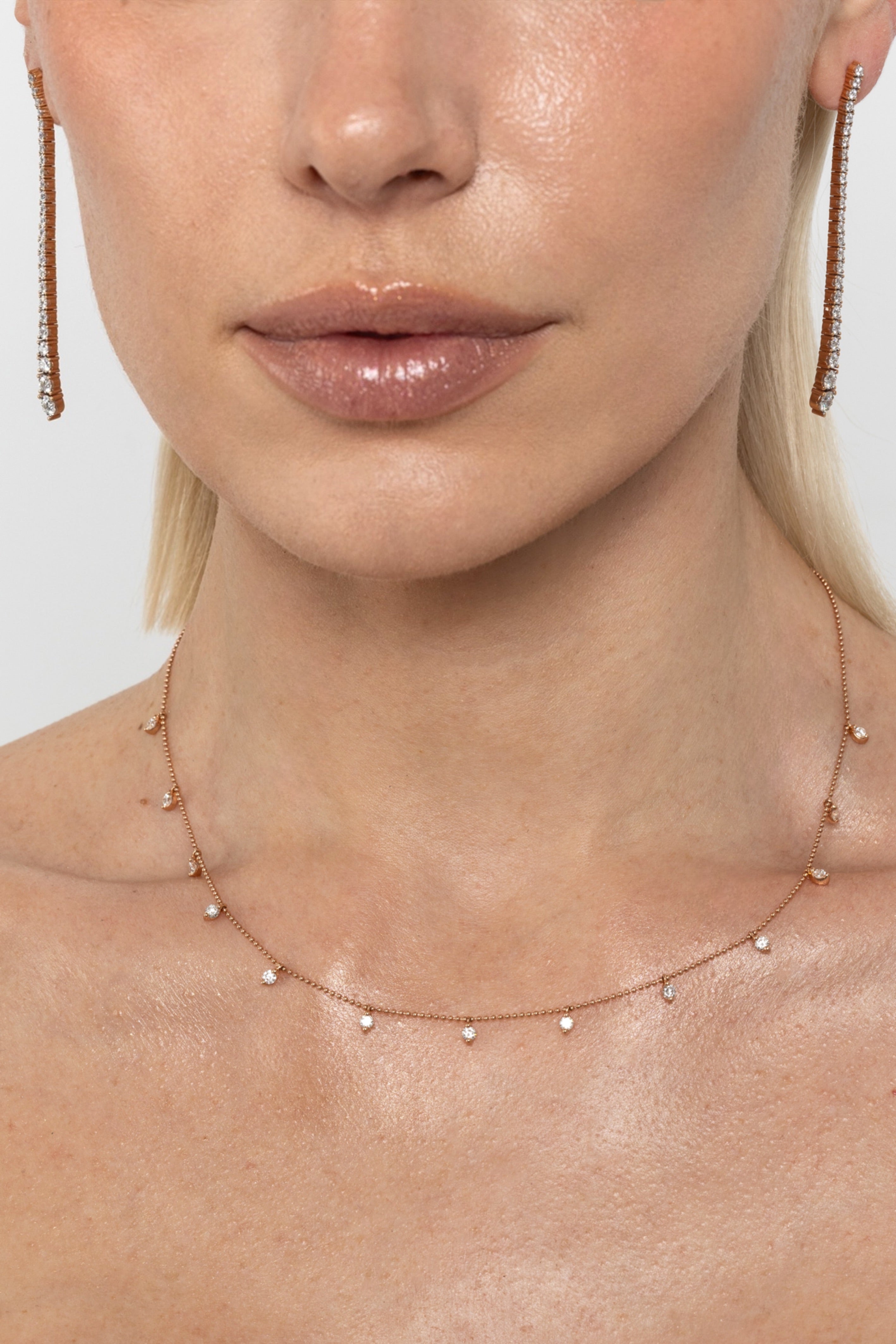 Pendientes Diamantes de Oro Rosa